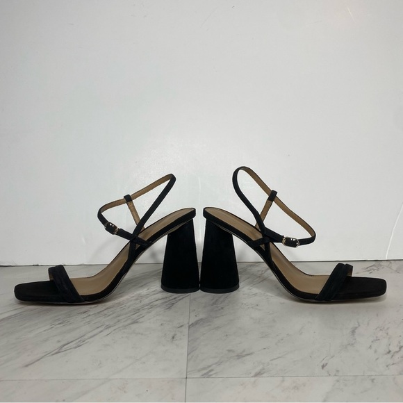 Sam Edelman Kit Black Suede Heeled Sandal 7 1/2 - Picture 7 of 13